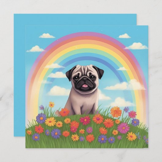 Mops Rainbow Bridge Benutzerdefiniertes Dog Name B (Vorne/Hinten)