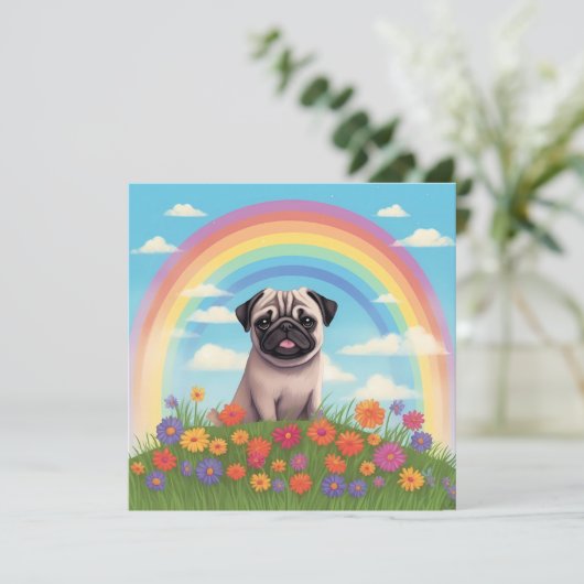 Mops Rainbow Bridge Benutzerdefiniertes Dog Name B (Stehend Vorderseite)