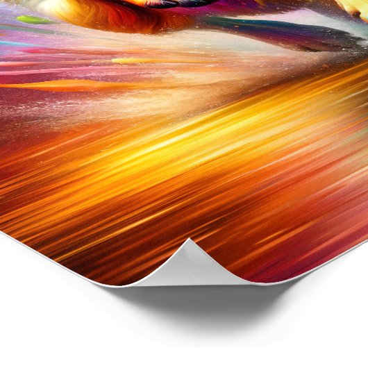 Mops Rainbow Spritzer Kunst, Dichtung und Musik Mo Poster (Ecke)