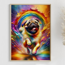 Mops Rainbow Spritzer Kunst, Dichtung und Musik Mo