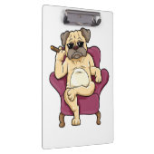 Mops Rauchen Zigar | Echt Cooler Mops Hund Klemmbrett (Rechts)