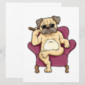 Mops Rauchen Zigar | Echt Cooler Mops Hund Menükarte (Vorne/Hinten)