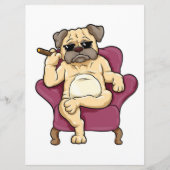Mops Rauchen Zigar | Echt Cooler Mops Hund Menükarte (Vorderseite)
