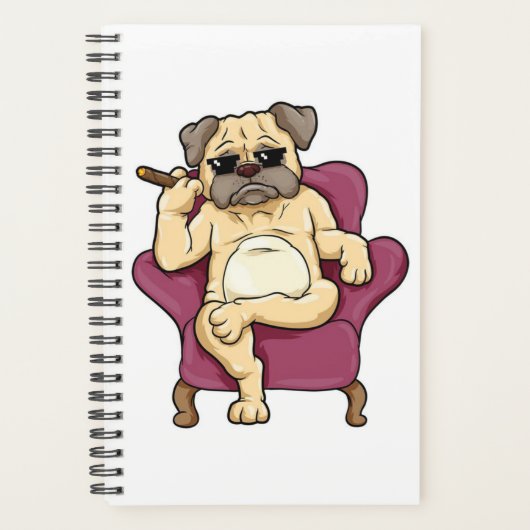 Mops Rauchen Zigar | Echt Cooler Mops Hund Planer (Vorderseite)