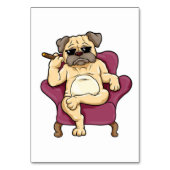 Mops Rauchen Zigar | Echt Cooler Mops Hund Tischnummer (Vorderseite)