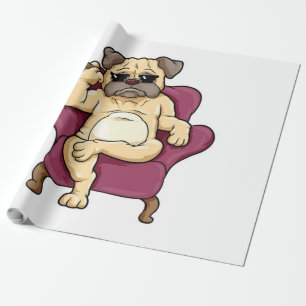 Mops Rauchen Zigarre  Echt Cooler Mops Hund Geschenkpapier