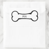 Mops Rechteckiger Aufkleber (Tasche)