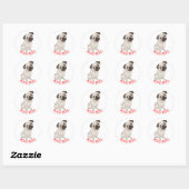 Mops Regel! Mops Hunde Cartoon Sticker / Siegel (Blatt)