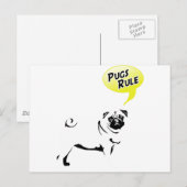 Mops-Regeln Postkarte (Vorne/Hinten)