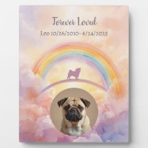 Mops Regenbogenbrücke Gedenktafel Aquarell Haustie