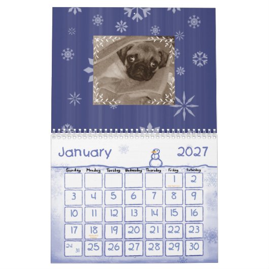 Mops-reichlich Kalender (Jan 2027)