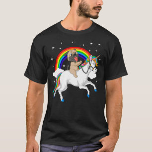 Mops Reiten Einhorn Pugicorn Magische Regenbogen G T-Shirt