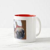 Mops-Ren-Tasse Zweifarbige Tasse (VorderseiteRechts)