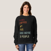 Mops Retro Hund und Kaffee 1 Sweatshirt (Vorne ganz)