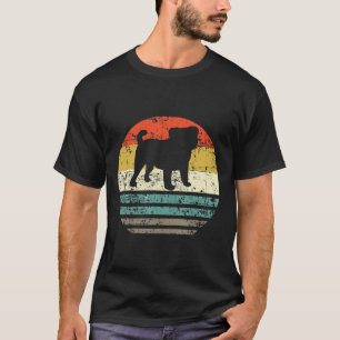 Mops Retro Vintage 60er 70er 80er Silhouette Gesch T-Shirt