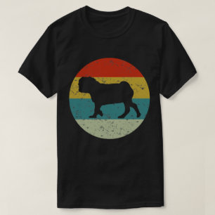 Mops Retro Vintage Silhouette 70er T-Shirt