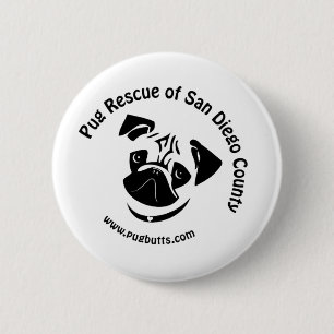 Mops-Rettung von San Diego County Logo Button