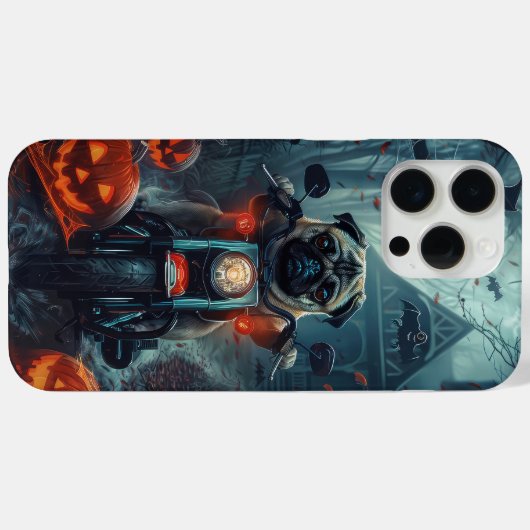 Mops Riding Motorrad Halloween Beängstigend Case-Mate iPhone Hülle (Rückseite (Horizontal))