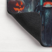 Mops Riding Motorrad Halloween Beängstigend Mousepad (Ecke)