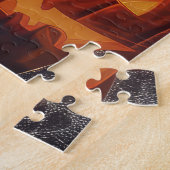 Mops Riding Motorrad Halloween Beängstigend Puzzle (Seite)