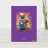 Mops Rock Star Card Karte (Rückseite)