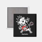 Mops Rocker Magnet (Vorderseite/Rückseite)