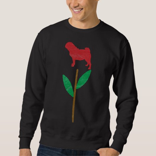 Mops Rose Klassischer T - Shirt 190 (Vorderseite)