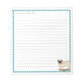 Mops Rose Personalisiert ausgekleidet Notizblock (Vorderseite)