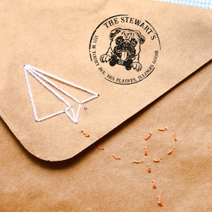 Mops-Rücksendeadresse Gummistempel