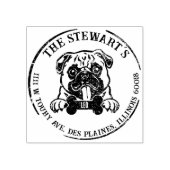 Mops-Rücksendeadresse Gummistempel (Prägung)