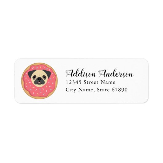 Mops Rücksendeadressen-Aufkleber (Vorne)