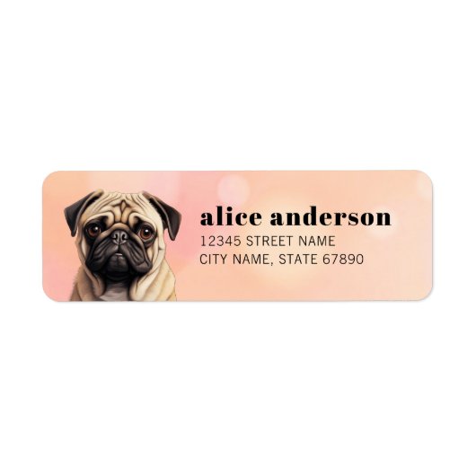 Mops Rücksendeadressetiketten (Vorne)