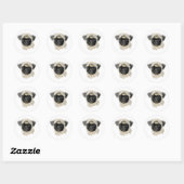 Mops Runder Aufkleber (Blatt)