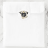 Mops Runder Aufkleber (Tasche)