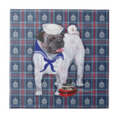 Mops Sailor Fliese (Vorderseite)