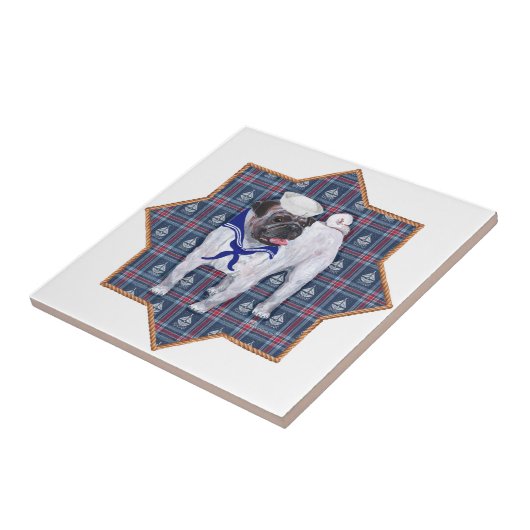 Mops Sailor Fliese (Seite)