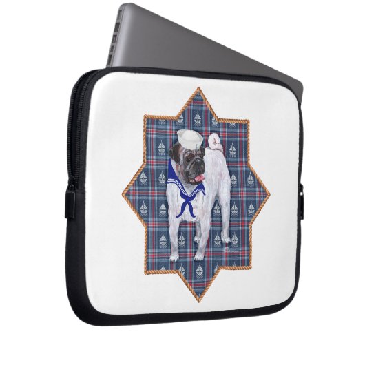 Mops Sailor Laptopschutzhülle (Vorne Rechts)