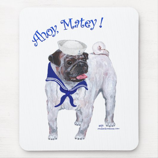 Mops Sailor Mousepad (Vorne)