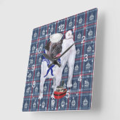 Mops Sailor Quadratische Wanduhr (Winkel)
