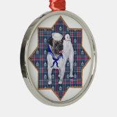 Mops Sailor Silbernes Ornament (Rechts)