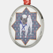 Mops Sailor Silbernes Ornament (Links)
