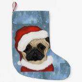 Mops Santa Kleiner Weihnachtsstrumpf (Vorderseite)