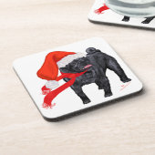 Mops Santa's Helper Getränkeuntersetzer (Linke Seite)