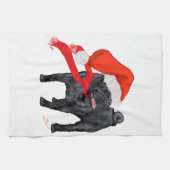 Mops Santa's Helper Küchentuch (Horizontal)