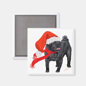 Mops Santa's Helper Magnet (Vorderseite/Rückseite)