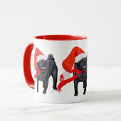 Mops Santa's Helper Tasse (Vorderseite Links)