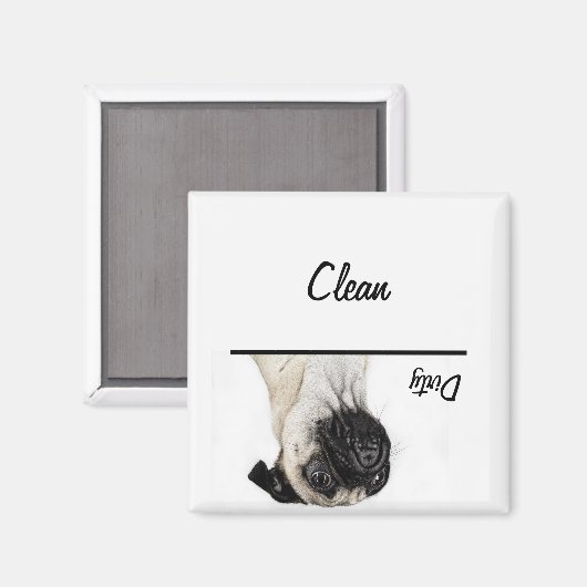 Mops sauber / schmutzig magnet (Vorderseite/Rückseite)