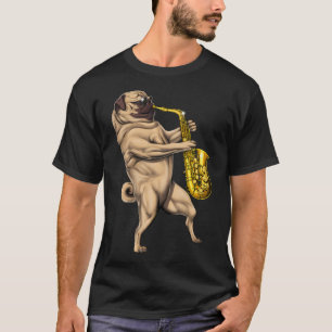 Mops Saxophonspieler T-Shirt