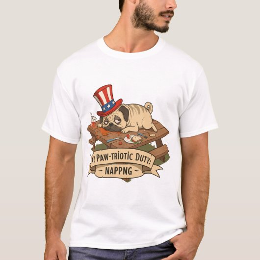 Mops schläft T-Shirt (Vorderseite)