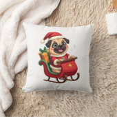 Mops-Schlittenfahrt Kissen (Decke)